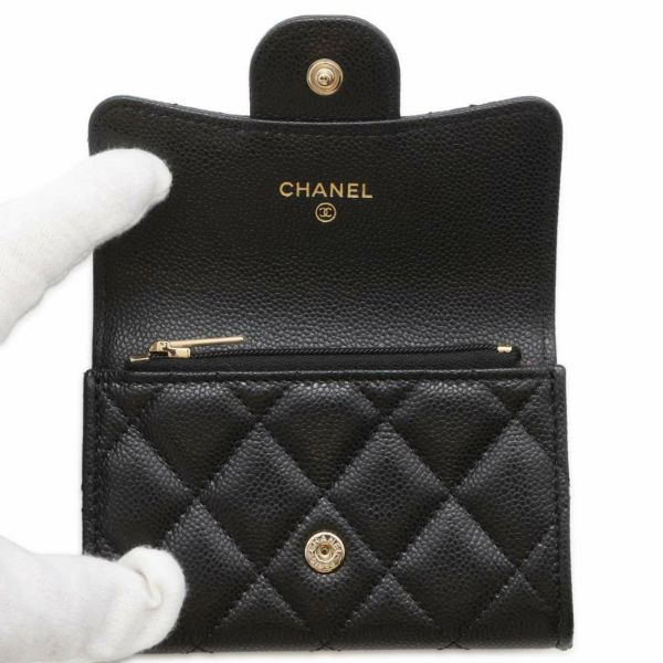 シャネル コインケース ココマーク マトラッセ キャビアスキン CHANEL 財布 黒