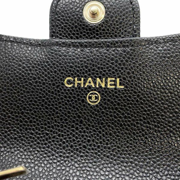 シャネル コインケース ココマーク マトラッセ キャビアスキン CHANEL 財布 黒