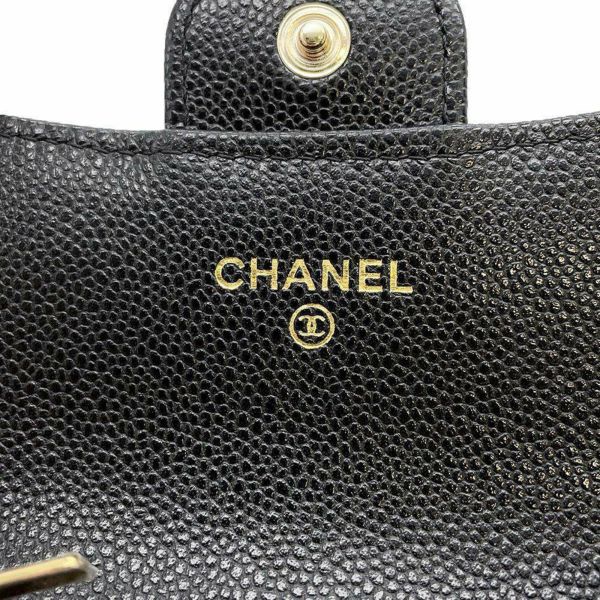 シャネル コインケース ココマーク マトラッセ キャビアスキン CHANEL 財布 黒