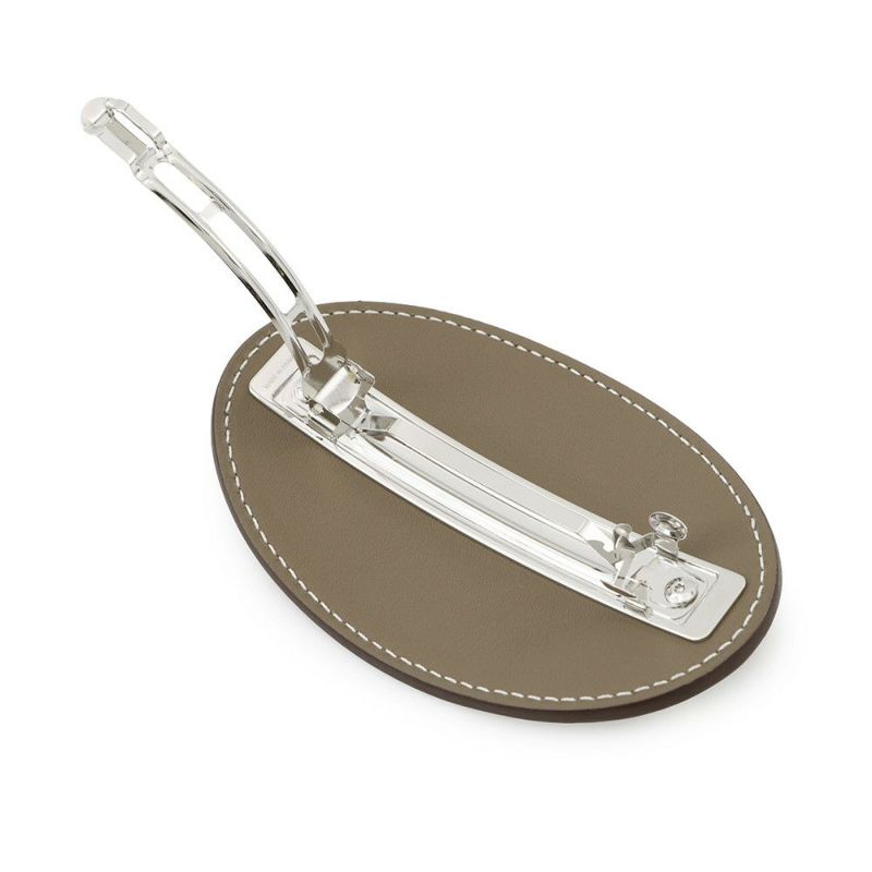 エルメス バレッタ エブリンGM エトゥープ/シルバー金具 スイフト HERMES ヘアアクセサリー ヘアクリップ