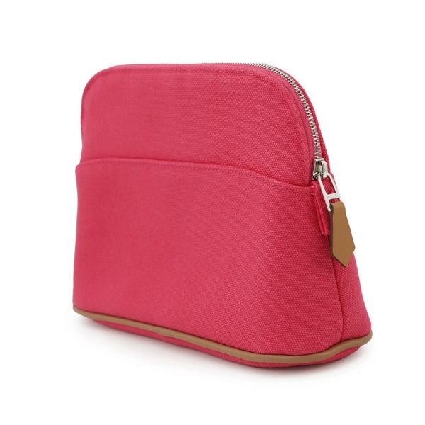 エルメス ポーチ ボリードポーチ ミニミニ ハイビスカス/シルバー金具 コットン HERMES 化粧ポーチ 小物入れ