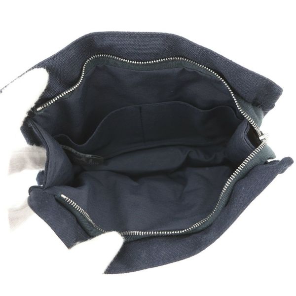 エルメス ポーチ ドーヴィル PM ネイビー/シルバー金具 キャンバス HERMES 小物入れ