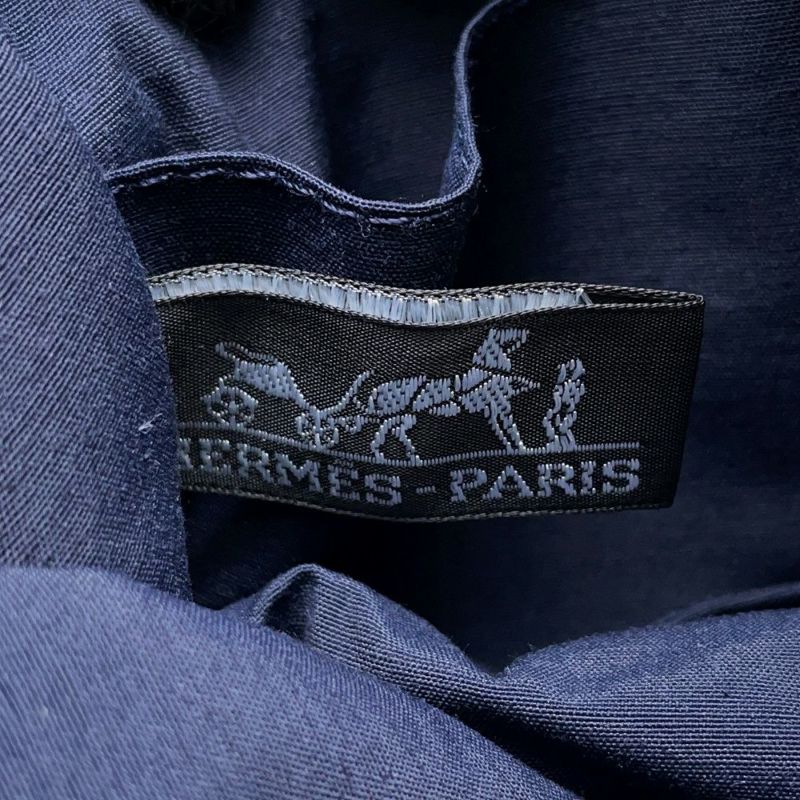 エルメス ポーチ ドーヴィル PM ネイビー/シルバー金具 キャンバス HERMES 小物入れ