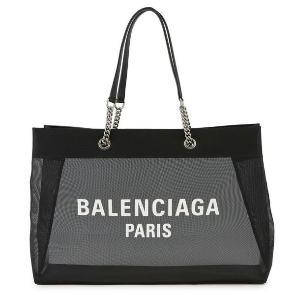 バレンシアガ トートバッグ デューティ ロゴ メッシュ 741605 BALENCIAGA 黒