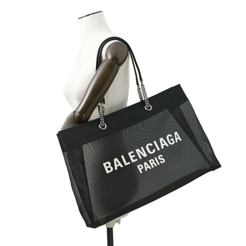 バレンシアガ トートバッグ デューティ ロゴ メッシュ 741605 BALENCIAGA 黒