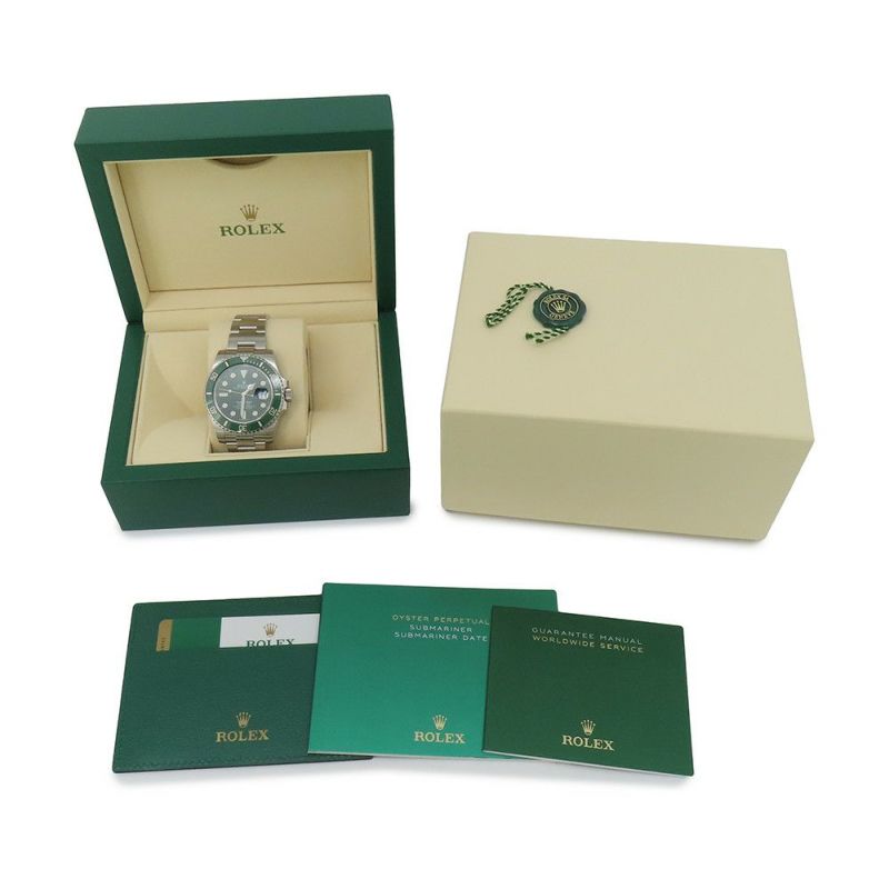 ロレックス サブマリーナ デイト グリーン ランダムシリアル ルーレット 116610LV ROLEX 腕時計 ウォッチ グリーン文字盤
