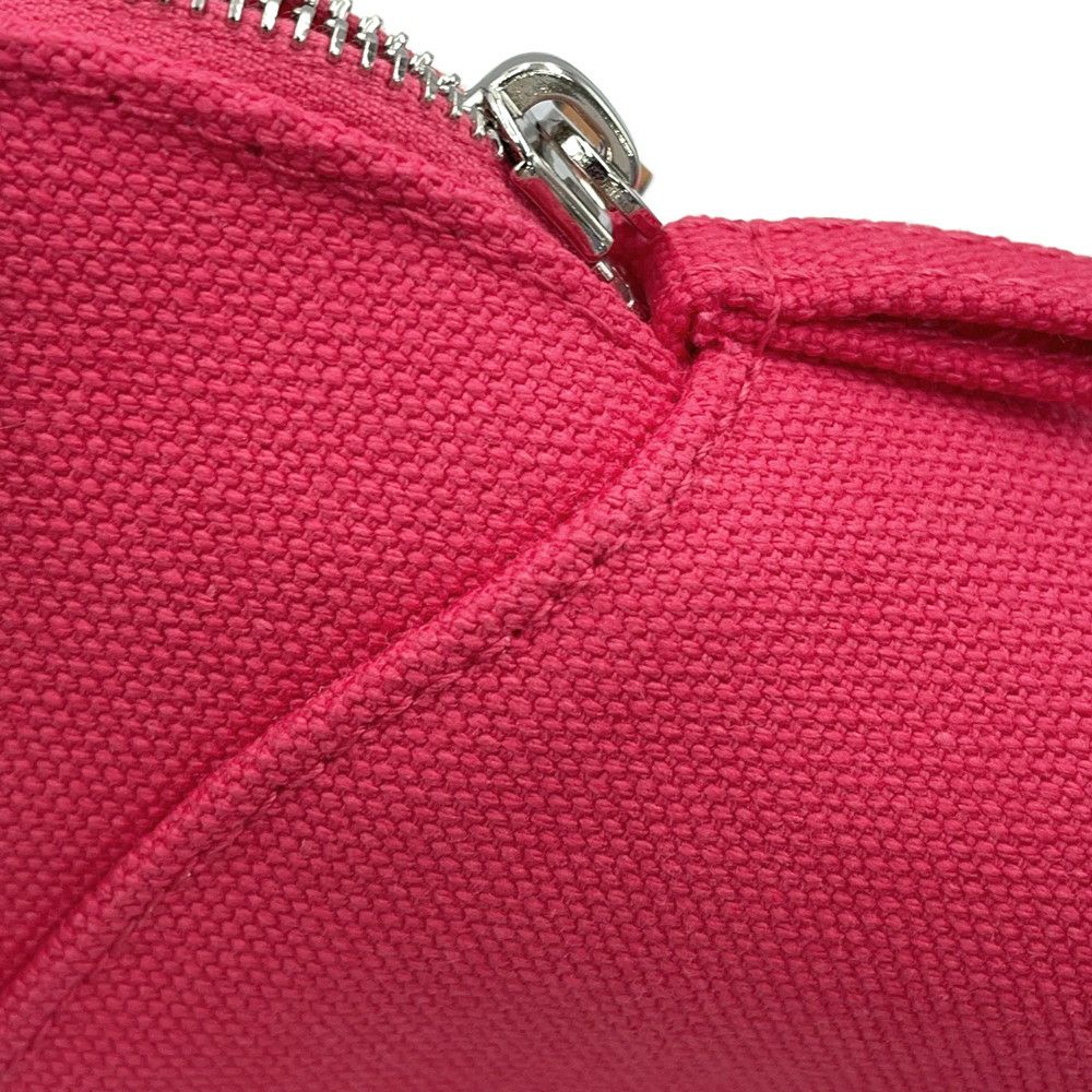 エルメス ポーチ ボリードポーチ ミニミニ ハイビスカス/シルバー金具 コットン HERMES 化粧ポーチ 小物入れ