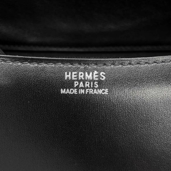 エルメス コンスタンス24 ブラック/シルバー金具 ボックスカーフ □E刻印 HERMES 黒