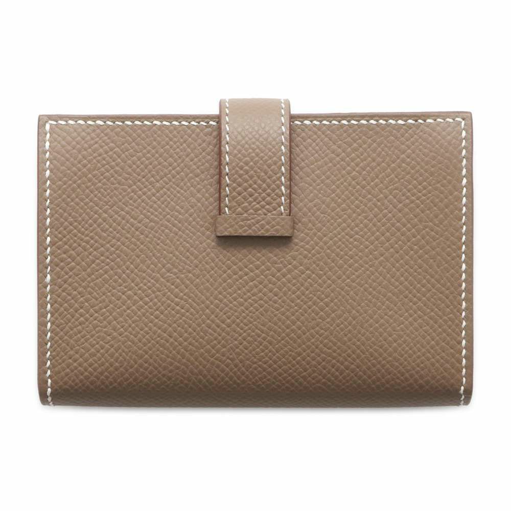 エルメス カードケース ベアン ミニ エトゥープ/ゴールド金具 エプソン B刻印 HERMES 名刺入れ