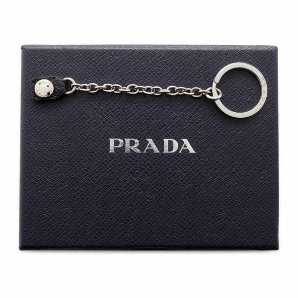 プラダ コインケース レザー トライアングル ロゴ 1PP122 PRADA キーケース 黒