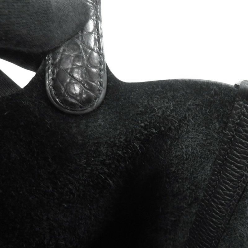 エルメス ハンドバッグ ピコタンロックPM タッチ ブラック/シルバー金具 トリヨンクレマンス/アリゲーターマット Y刻印 黒