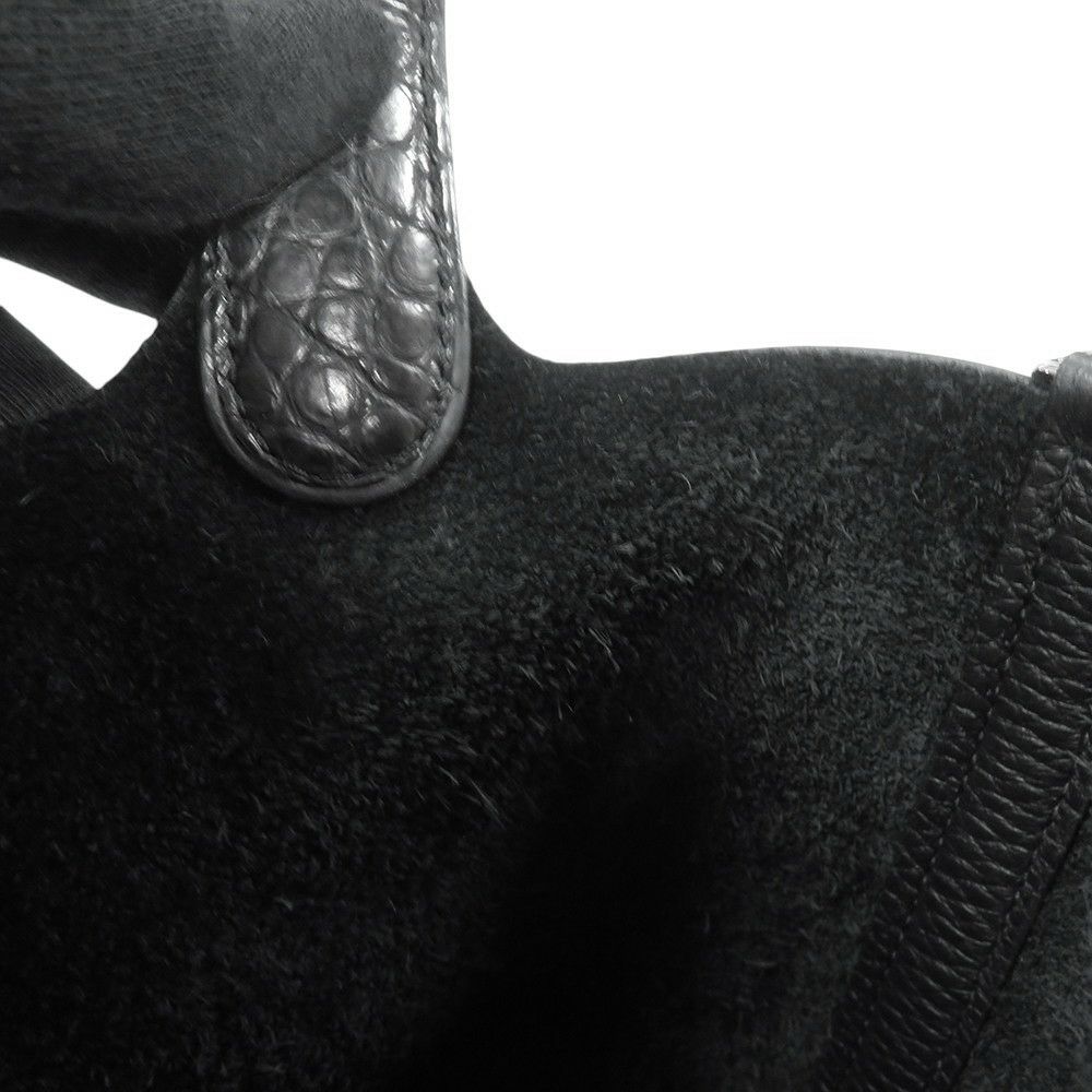 エルメス ハンドバッグ ピコタンロックPM タッチ ブラック/シルバー金具 トリヨンクレマンス/アリゲーターマット Y刻印 黒