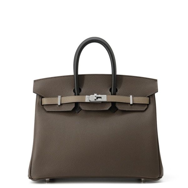 エルメス バーキン25 トリコロール  エコルセ/エトゥープ/ブラック/シルバー金具 エプソン W刻印 HERMES Birkin ハンドバッグ