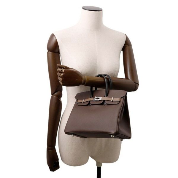 エルメス バーキン25 トリコロール  エコルセ/エトゥープ/ブラック/シルバー金具 エプソン W刻印 HERMES Birkin ハンドバッグ