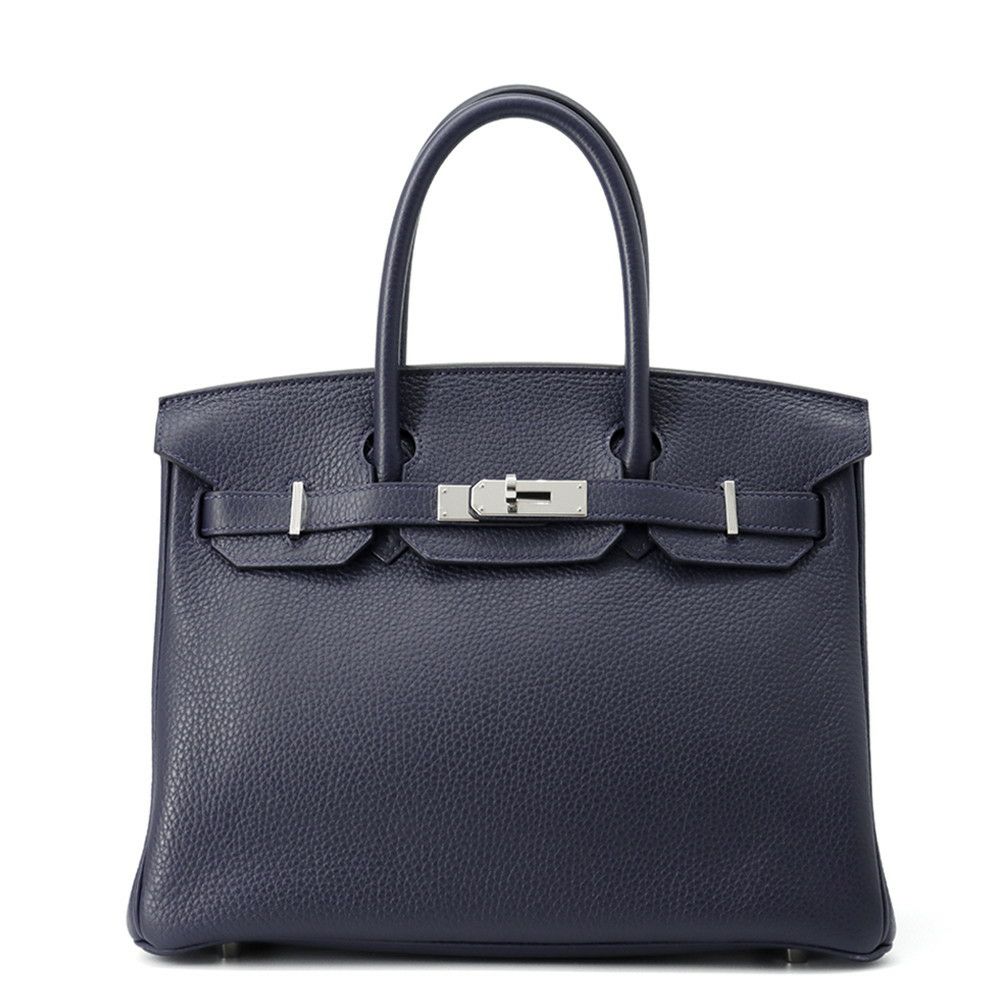 エルメス バーキン30 ヴェルソ ブルーニュイ/ローズパープル/シルバー金具 トリヨンクレマンス C刻印 HERMES Birkin ハンドバッグ