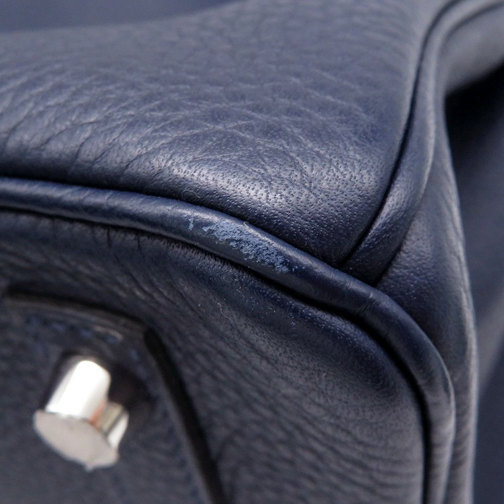 エルメス バーキン30 ヴェルソ ブルーニュイ/ローズパープル/シルバー金具 トリヨンクレマンス C刻印 HERMES Birkin ハンドバッグ