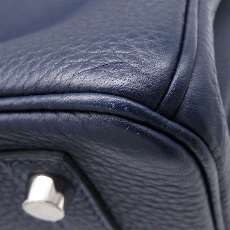 エルメス バーキン30 ヴェルソ ブルーニュイ/ローズパープル/シルバー金具 トリヨンクレマンス C刻印 HERMES Birkin ハンドバッグ