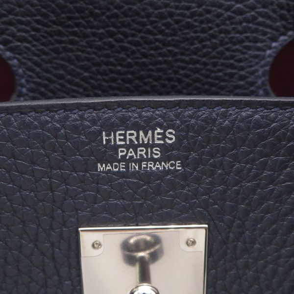 エルメス バーキン30 ヴェルソ ブルーニュイ/ローズパープル/シルバー金具 トリヨンクレマンス C刻印 HERMES Birkin ハンドバッグ