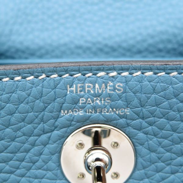 エルメス ハンドバッグ リンディ ミニ ニューブルージーン/シルバー金具 トリヨンクレマンス B刻印 HERMES バッグ 2wayショルダーバッグ