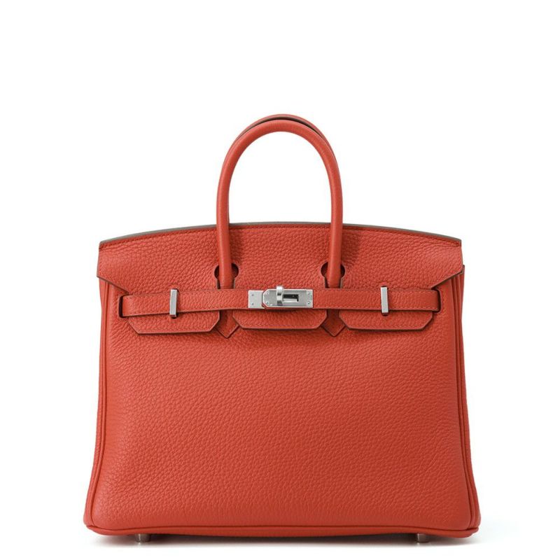 エルメス バーキン25 ルージュトマト/シルバー金具 トゴ D刻印 HERMES Birkin ハンドバッグ