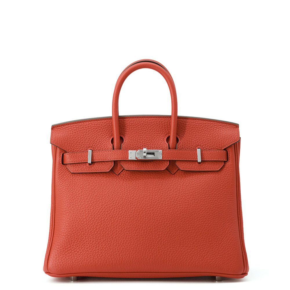 エルメス バーキン25 ルージュトマト/シルバー金具 トゴ D刻印 HERMES Birkin ハンドバッグ