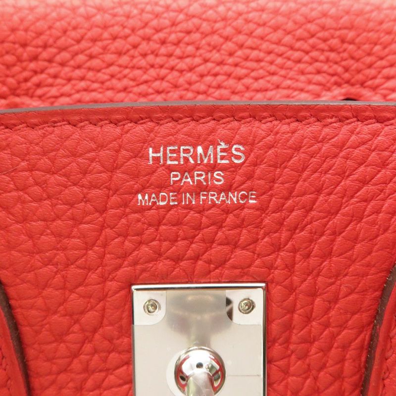 エルメス バーキン25 ルージュトマト/シルバー金具 トゴ D刻印 HERMES Birkin ハンドバッグ