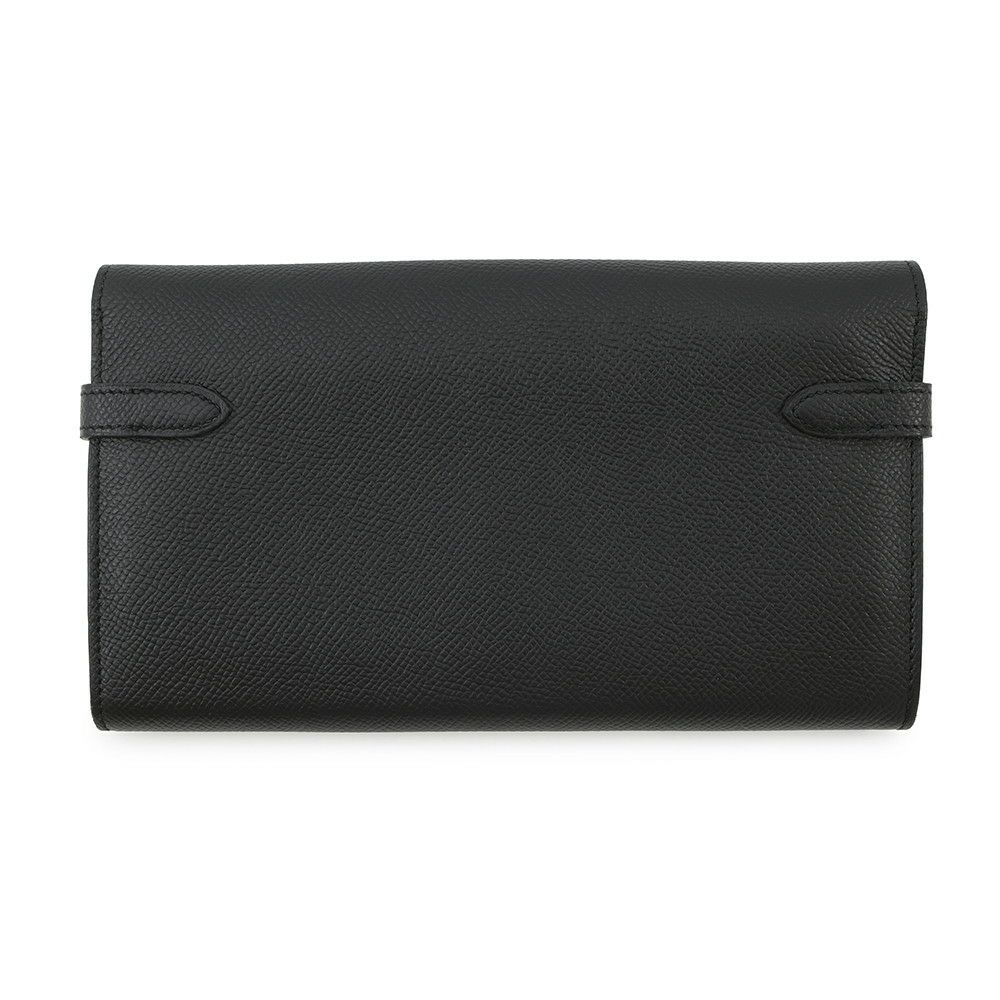 エルメス 長財布 ケリーウォレット ロング ブラック/シルバー金具 エプソン C刻印 HERMES 財布 黒