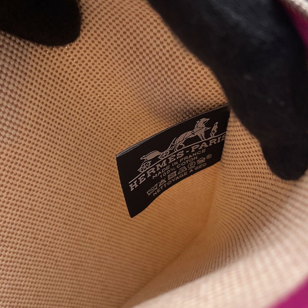 エルメス ポーチ ニュー・ヨッティングPM パープル/シルバー金具 キャンバス HERMES フラットポーチ
