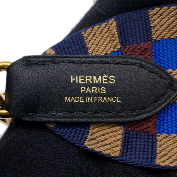 エルメス ストラップ バンドリエール サングル マキシカドリーユ ブラック/ブルービリヤード/ビスキュイ/ルージュアッシュ/ゴールド  U刻印