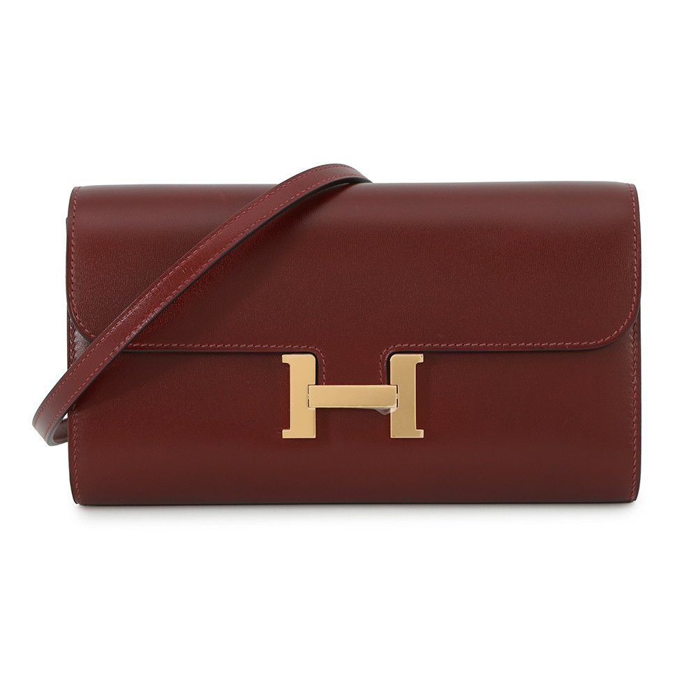 エルメス 長財布 コンスタンス トゥーゴー ロング ルージュアッシュ/ゴールド金具 ボックスカーフ K刻印