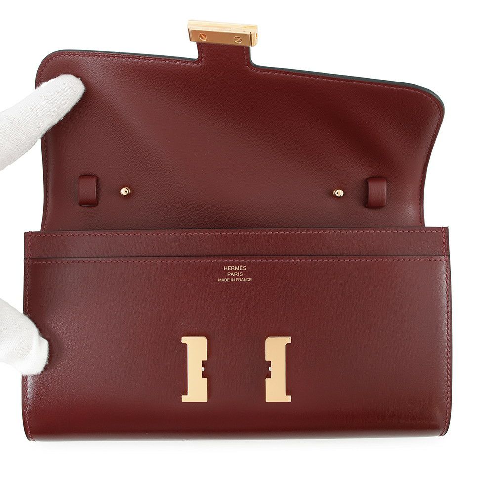 エルメス 長財布 コンスタンス トゥーゴー ロング ルージュアッシュ/ゴールド金具 ボックスカーフ K刻印