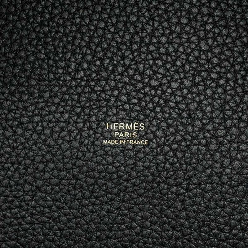 エルメス ハンドバッグ ピコタンロックMM ブラック/ゴールド金具 トリヨンクレマンス W刻印 黒