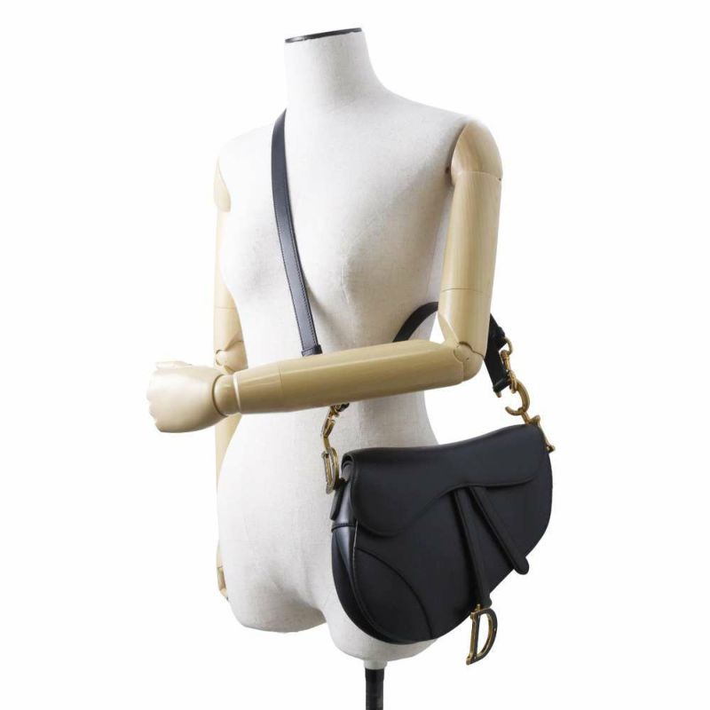 クリスチャン・ディオール ハンドバッグ サドルバッグ Christian Dior 2wayショルダーバッグ 黒