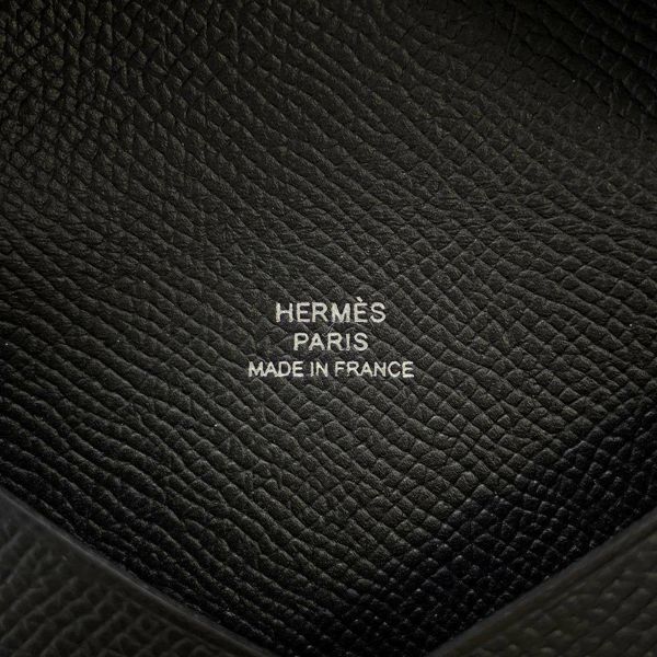 エルメス カードケース カルヴィ ブラック エプソン B刻印 HERMES 名刺入れ 定期入れ 黒