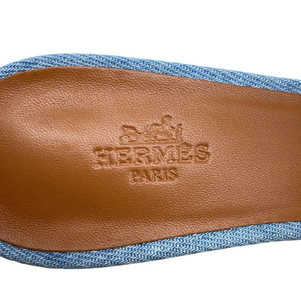 エルメス サンダル オアジス Oasis レディースサイズ37 1/2 HERMES 靴 デニム