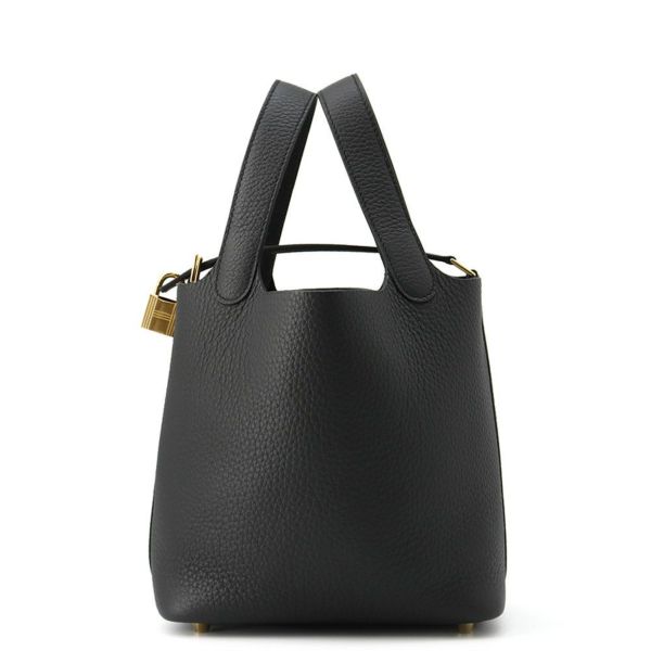 エルメス ハンドバッグ ピコタンロックPM ブラック/ゴールド金具 トリヨンクレマンス K刻印 HERMES トートバッグ 黒