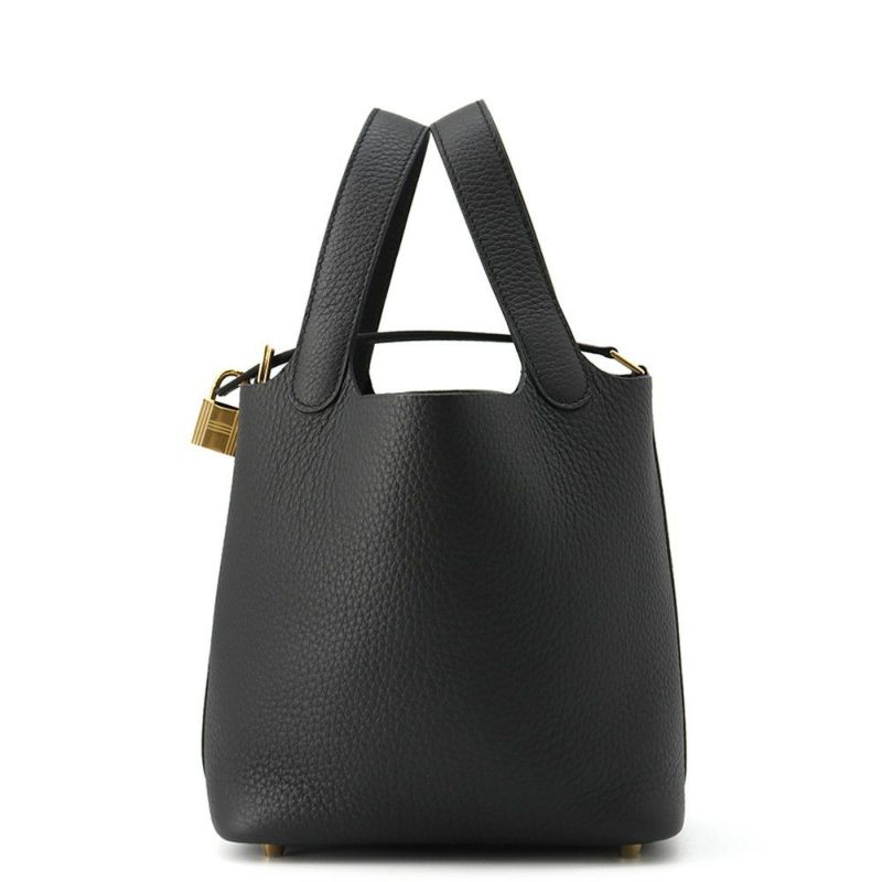 エルメス ハンドバッグ ピコタンロックPM ブラック/ゴールド金具 トリヨンクレマンス K刻印 HERMES トートバッグ 黒