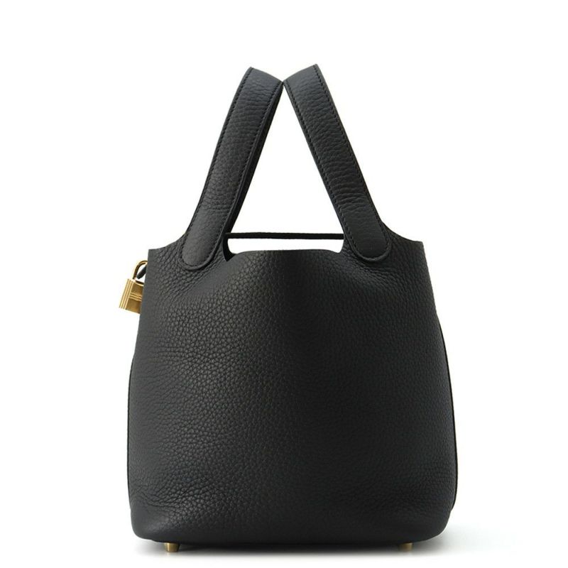 エルメス ハンドバッグ ピコタンロックPM ブラック/ゴールド金具 トリヨンクレマンス K刻印 HERMES トートバッグ 黒