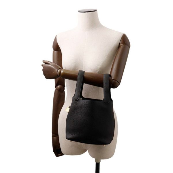 エルメス ハンドバッグ ピコタンロックPM ブラック/ゴールド金具 トリヨンクレマンス K刻印 HERMES トートバッグ 黒