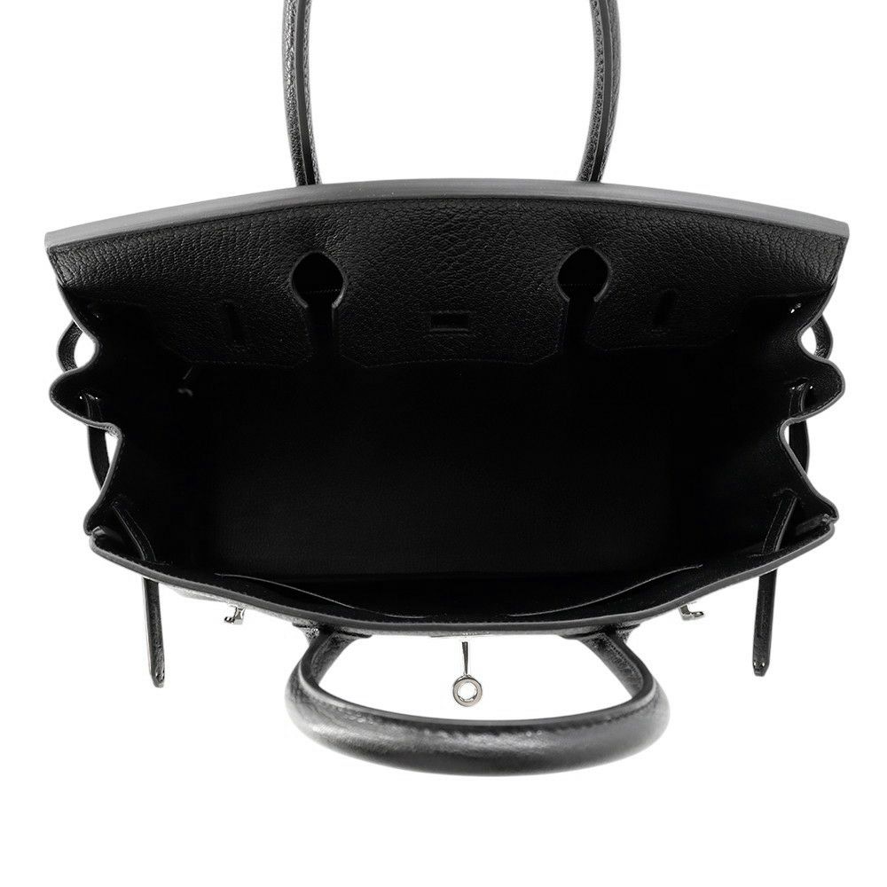 エルメス バーキン30 ブラック/シルバー金具 シェブルミゾル U刻印 HERMES Birkin ハンドバッグ 黒