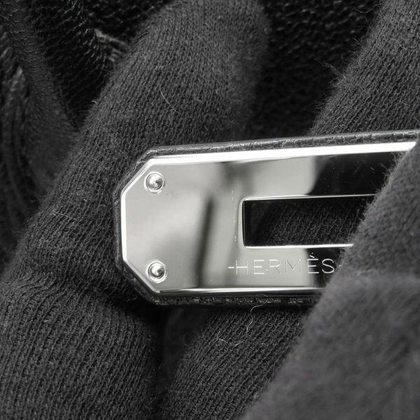 エルメス バーキン30 ブラック/シルバー金具 シェブルミゾル U刻印 HERMES Birkin ハンドバッグ 黒
