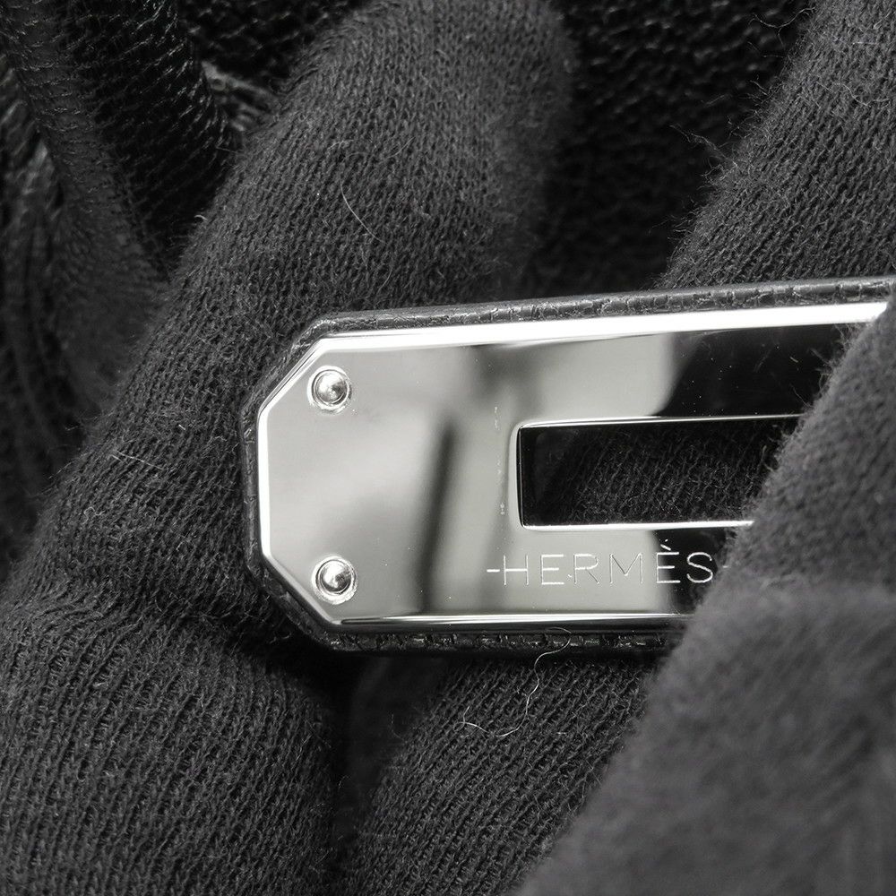 エルメス バーキン30 ブラック/シルバー金具 シェブルミゾル U刻印 HERMES Birkin ハンドバッグ 黒