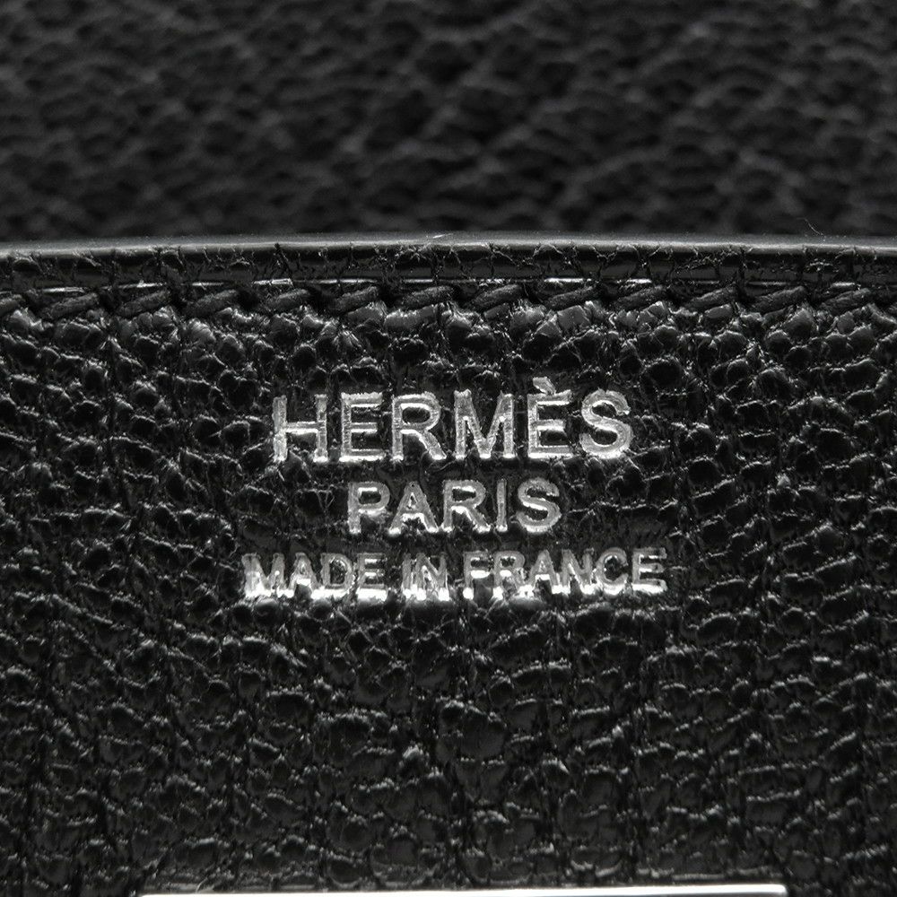 エルメス バーキン30 ブラック/シルバー金具 シェブルミゾル U刻印 HERMES Birkin ハンドバッグ 黒