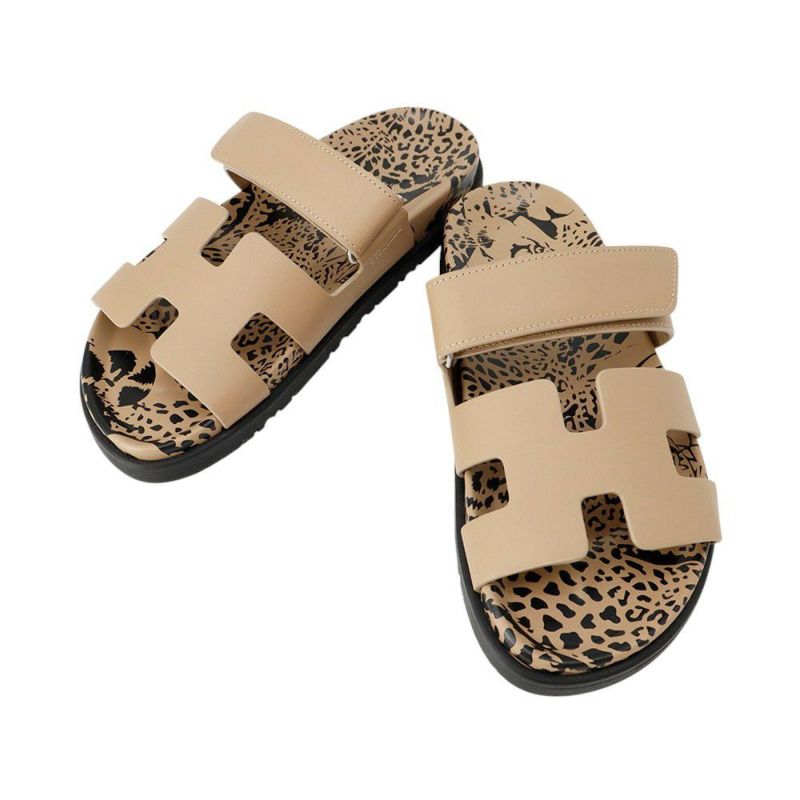 エルメス サンダル シプレ カーフレザー レディースサイズ36 HERMES 靴 レオパード柄 ヒョウ