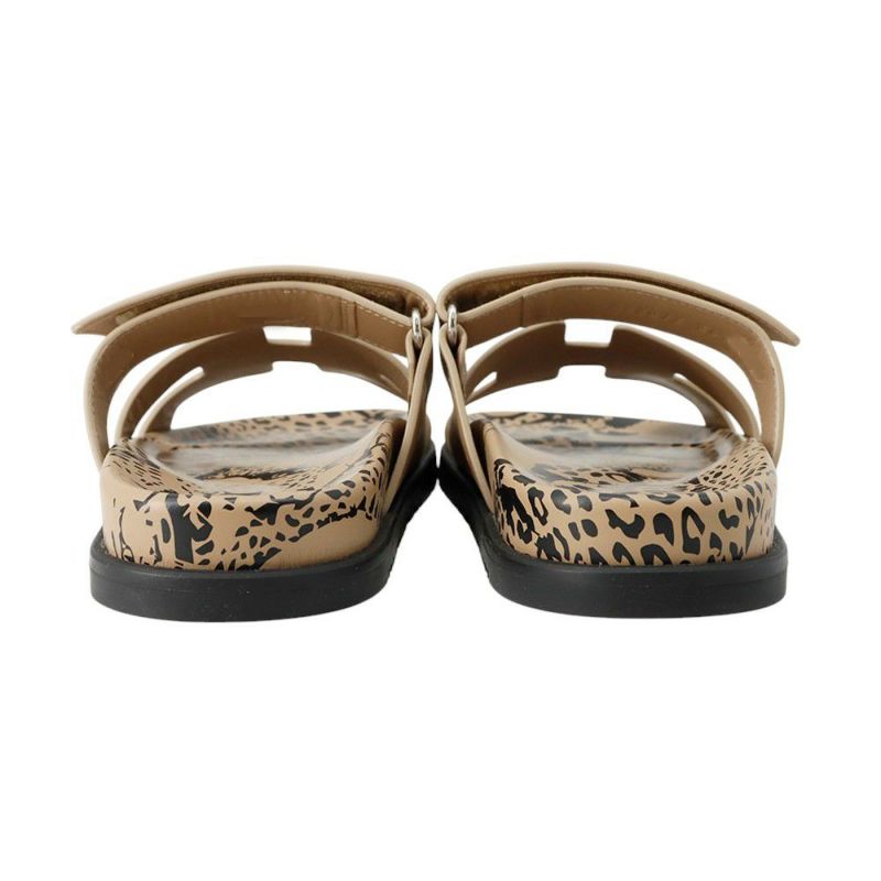 エルメス サンダル シプレ カーフレザー レディースサイズ36 HERMES 靴 レオパード柄 ヒョウ