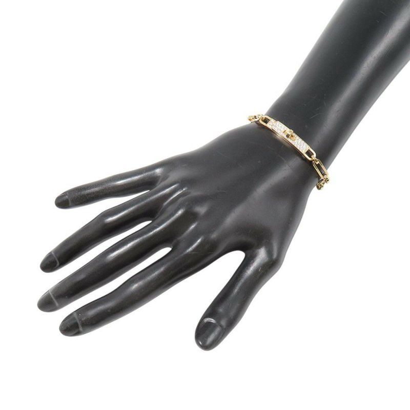エルメス ブレスレット ケリー チェーン ブレスレット ダイヤモンド 41P 計0.62ct K18YGイエローゴールド サイズSH Kelly Chain Bracelet
