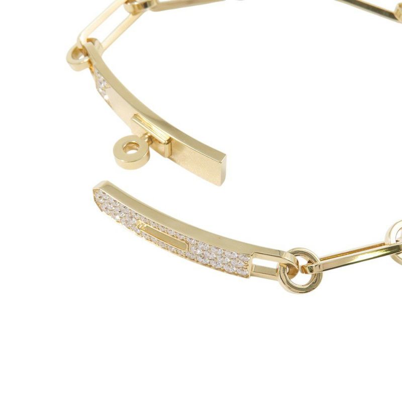 エルメス ブレスレット ケリー チェーン ブレスレット ダイヤモンド 41P 計0.62ct K18YGイエローゴールド サイズSH Kelly Chain Bracelet