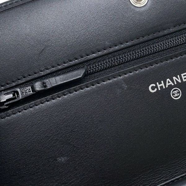 シャネル チェーンウォレット カンボンライン ココマーク A46646 CHANEL 財布 黒