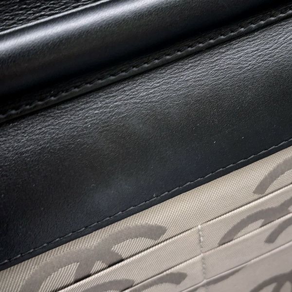 シャネル チェーンウォレット カンボンライン ココマーク A46646 CHANEL 財布 黒