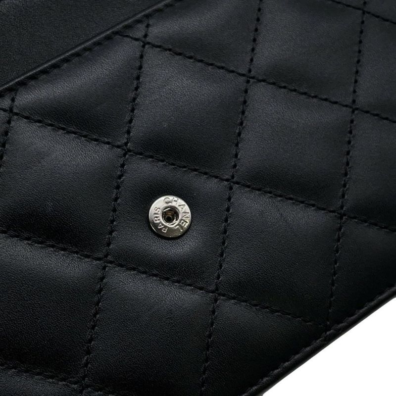 シャネル チェーンウォレット カンボンライン ココマーク A46646 CHANEL 財布 黒